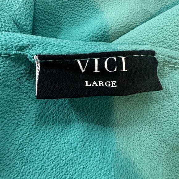 Tyche Grecian Goddess Maxi Dress Teal Draped One Shoulder Formal Gown Size L - Picture 4 of 12